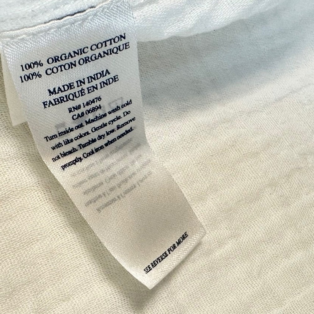 Faherty Isha Top XS White Organic Cotton Gauze Coastal Beachy - Picture 5 of 8